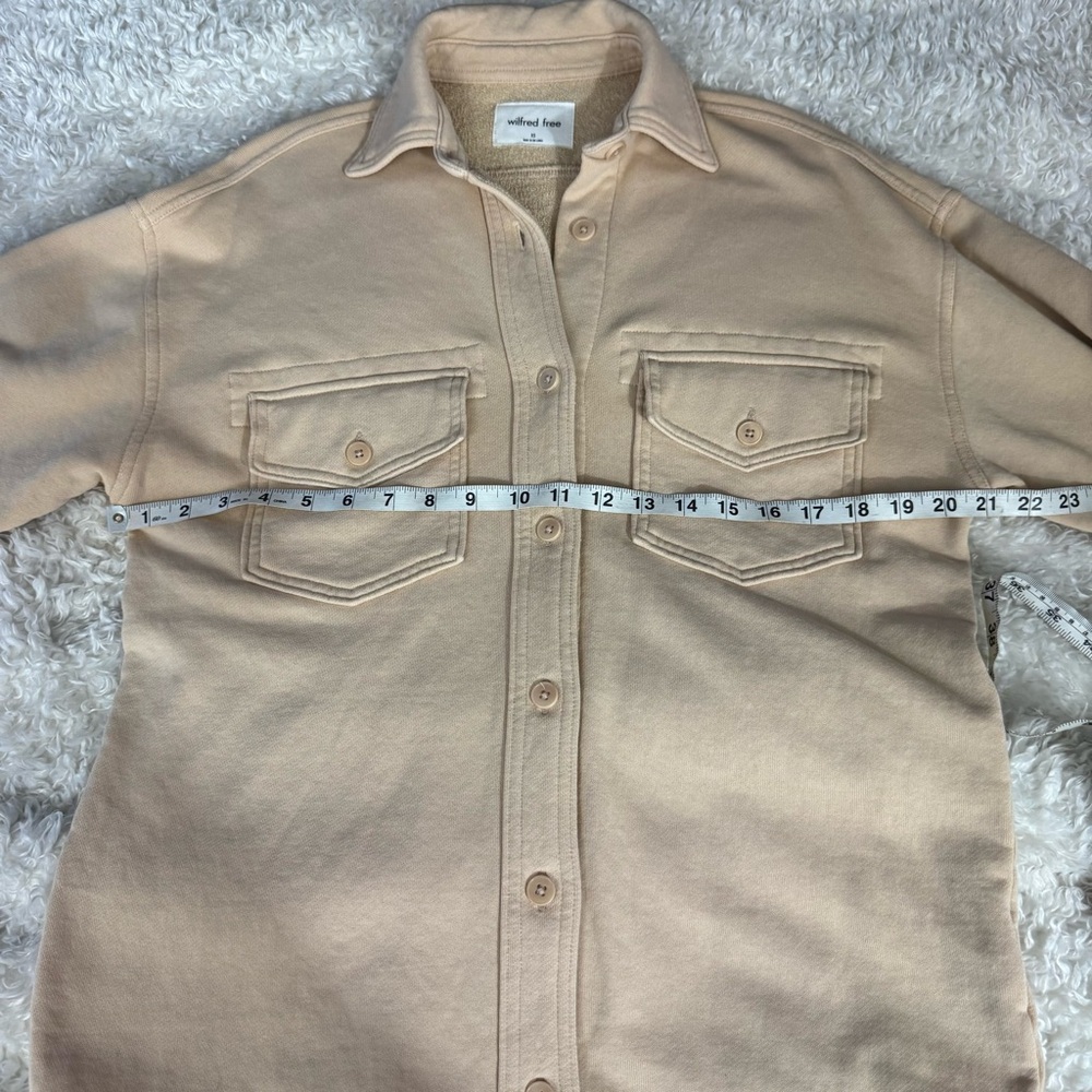 Wilfred Free Aritzia The Organic Cotton Shirt Jacket Shacket Beige Oversized XS - Picture 4 of 12